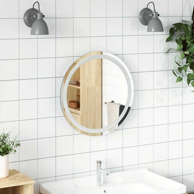 vidaXL LED Bathroom Mirror Glass 19.7 in diameter Modern Round Vanity