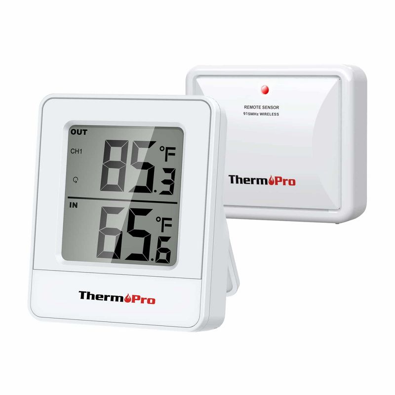 ThermoPro TP200BW Wireless Indoor Outdoor Thermometer with Temperature Sensor Up to 500FT, Outdoor Thermometers, 1 of 9