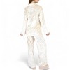 Anna-Kaci Lounge Women's Crushed Velvet Lounge Set with Button-Up Long Sleeve Top and Wide-Leg Pants- Beige,Small - 4 of 4