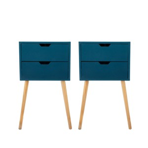 NicBex Nightstand with 2 Drawers,Set of 2 Side Table with Storage Space and Free Handle Design,Bedside Table for Bedroom,Living Room - 1 of 4