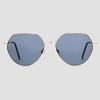 Women's Shiny Metal Oval Sunglasses - Universal Thread™ Gold - 3 of 4