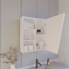 GlasFlength Decorative Wall Mirrors Bathroom Decor Cabinet Accent Mirror Vanity Medicine Cabinet Mirrors for Bathroom Wall, White, 19.7"*6.5"*23.3" - 3 of 4