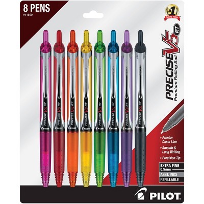 Precise V5 Rt 8pk Rollerball Pen Extra Fine Multicolored Ink : Target