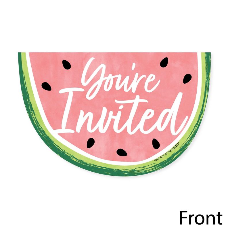Big Dot of Happiness Sweet Watermelon - Shaped Fill-In Invitations - Fruit Party Invitation Cards with Envelopes - Set of 12, 3 of 8