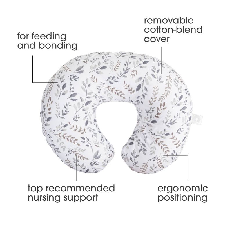 Boppy Nursing Pillow Original Support, Gray Taupe Leaves, 3 of 8