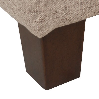 Tan Tufted Storage Ottoman Bench with Hinged Lid