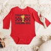 The Juniper Shop Mini Smiley Stand Tall Dream Big Long Sleeve Bodysuit - NB - Red - 3 of 4