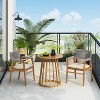 Christopher Knight Home Vista 3 Pieces Patio Acacia Wood Dining Set with Cushions - 2 of 4