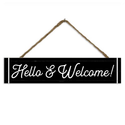 Creative Products Hello And Welcome 17 x 3.5 Outdoor/Indoor Hanging Sign