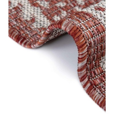 Rust Red 4' x 6' Flat Woven Synthetic Outdoor Rug