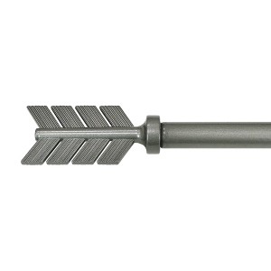 Lumi Home Furnishings 28"x48" Decorative Drapery Single Rod Set with Arrow finials Pewter - 1 of 4