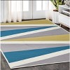 Blue Gray and Yellow Geometric Power Loom Area Rug - 2 of 3