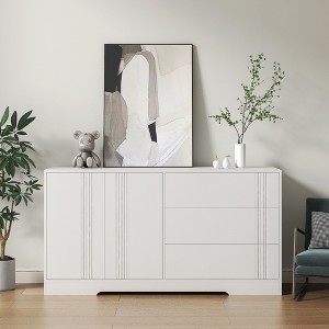 TiramisuBest Sideboard Buffet Cabinet with Storage, Modern Kitchen Buffet Storage Cabinet with Drawer and Doors - 1 of 4