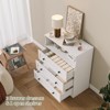 3-Drawer Small Dresser with Charging Station, Modern Wooden Chest of Drawers - 4 of 4