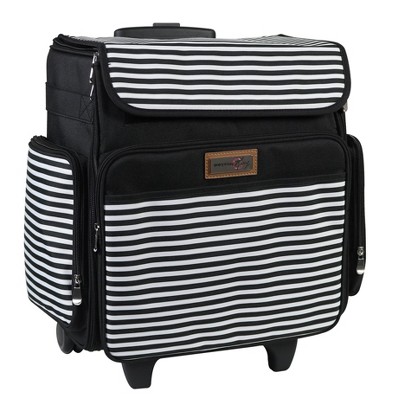 Everything Mary Collapsible Rolling Scrapbook & Featherweight Case, Black & White Stripe