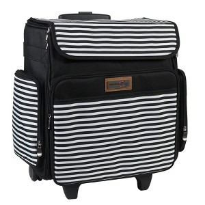 Everything Mary Collapsible Rolling Scrapbook & Featherweight Case, Black & White Stripe - 1 of 4