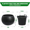10.2" H x 13.5" Dia (10" Opening) Round Self-Watering Indoor Plant Pots with Drainage & Water Level Monitor, White Dot Design - 2 of 4