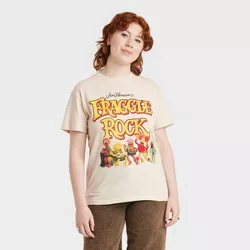 Women's Fraggle Rock Short Sleeve Graphic Boyfriend T-Shirt - Cream XXL