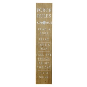 VIP Wood 10 in. Brown Relaxation Porch Rules Sign - 1 of 4