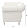 White Modern Fort Armchair – Extra-Thick Padded Single Sofa with Quilted Backrest, Bubble Nail Detailing & Birch Legs for Living Room/Bedroom - 4 of 4