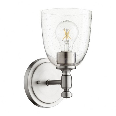 Quorum Lighting Rossington Glass Satin Nickel Wall Sconce