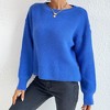 Women's Cropped Long Sleeve Sweater Casual Knit Pullover Top For Fall - 4 of 4