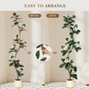 Rubber Tree 5FT Artificial Tree in White Planter Pot,Faux Floor Plant Artificial Plants with 7 Pcs Magnolia Flowers - 4 of 4