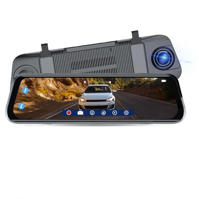 SYLVANIA Roadsight Mirror Dash Camera and Backup Camera - 340 Degree View - HD 1080p, Elastic Mount, 32GB Memory Card, G-Sensor, 9.66" LED IPS Touch Screen, Truck, Car, Taxi