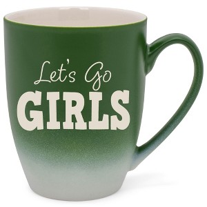 100 North Green and White Two Toned Ombre, 10 Ounce, Comfortably Fits Your Hands, Ceramic Tea Coffee Cup Mug, Let's Go Girls - 1 of 1
