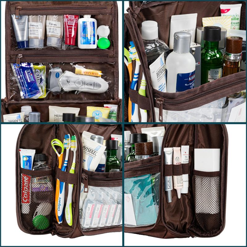 PAVILIA Large Hanging Toiletry Bag, Travel Women Men Cosmetic Organizer, Water Resistant Makeup Accessories Essentials Kit, 5 of 10