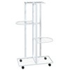 vidaXL White Iron 4-Floor Flower Stand with Wheels, Durable Plant Rack with Strong Frame and Versatile Storage Shelf, 17.3"x9.1"x31.5" - 2 of 4