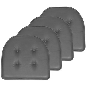 U-Shape Faux Leather No Slip Memory Foam Chair Cushion 16" x 17" by Sweet Home Collection® - 1 of 4