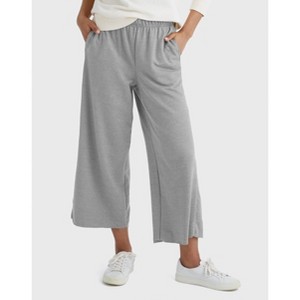 Hanes Originals Women's French Terry Wide Leg Cropped Pants - 1 of 4