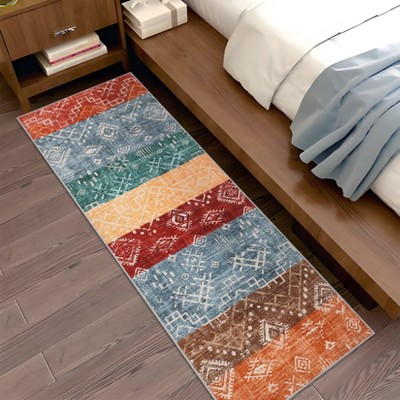 Modern Abstract Patchwork Pattern Rugs for Living Room Thin Washable Low Pile Area Rug Indoor Soft Carpet for Bedroom