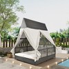 Whisen Outdoor Daybed Patio Lounge Bed with Adjustable Backrest Outdoor Double Sun Lounger with Curtains - 2 of 4