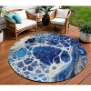 Navy Blue And Gray Nautical Washable Indoor Outdoor Area Rug - 2 of 4