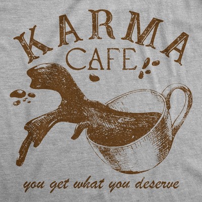 Мужские футболки Crazy Dog T-Shirts, Inc. Mens Funny T Shirts Karma Cafe Sarcastic Coffee Graphic Tee for Men - Crazy Dog Men's T Shirt For Coffee Lovers Light Grey XL — фото 2