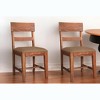 HomeRoots Set of Two Brown Upholstered Fabric Slat Back Dining Side Chairs - 2 of 4