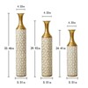 Aukfa Set of 3 White Metal Floor Vases – Modern Glazed Decorative Vases for Home Décor - 3 of 4