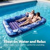 Jasonwell 85" x 57" Inflatable Tanning Pool Lounger Float with Pillow, 4-in-1 Sunbathing Bed, XL-Dark Blue for Adults & Pool Relaxation - 2 of 4
