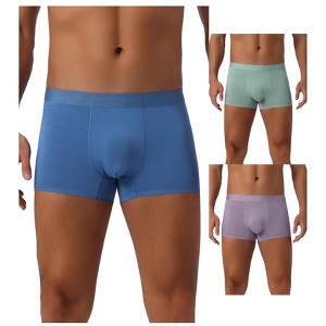 INSPIRE CHIC Men's 3 Pack Soft Solid Color Regular Fit Boxer Briefs - 1 of 4