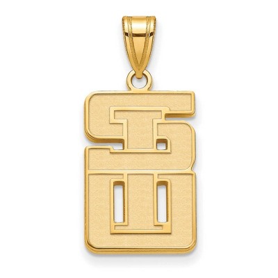 Black Bow Jewelry 14k Yellow Gold Southern Illinois Salukis NCAA Large Pendant