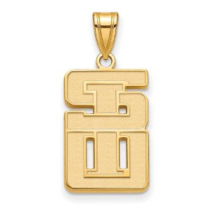 Black Bow Jewelry 14k Yellow Gold Southern Illinois Salukis NCAA Large Pendant - 1 of 4