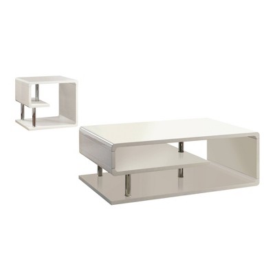 2pc Clive Glossy Coffee and End Table Set - HOMES: Inside + Out
