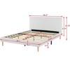 Gulches Full Size Platform Bed Frame - Upholstered Headboard, Wood Slats Support White Spacious Under-Bed - 4 of 4