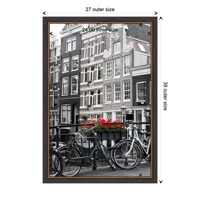 Ashton Black Wood Wall Picture Frame with Gold Beaded Edge