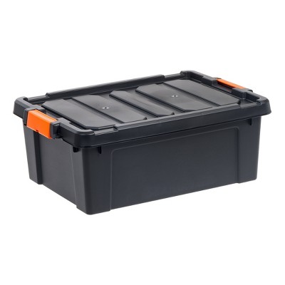 Homz 6610BKTS.10 10 Gallon Durable Molded Plastic Storage Bin with