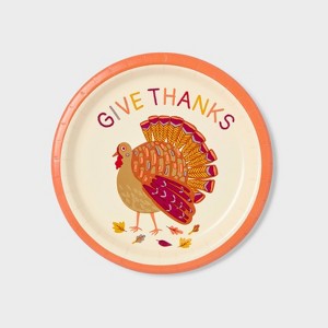 20ct Thanksgiving Turkey Snack Paper Plates - Spritz™ : Target