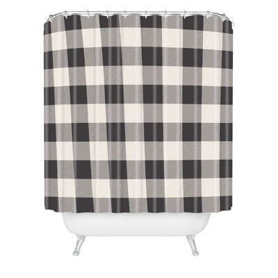 Zoe Wodarz City Plaid Shower Curtain Black/White -Deny Designs