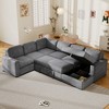 U-Shaped Modular Sofa with Storage Lounge Chair, 6-Seater Oversized Sofa with USB Interface - ModernLuxe - 2 of 4